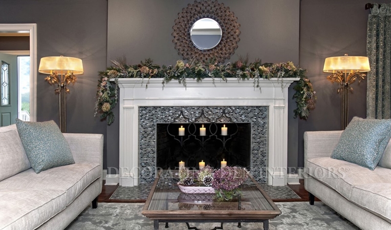 Decorate the mantel and other focal points for the holiday season.