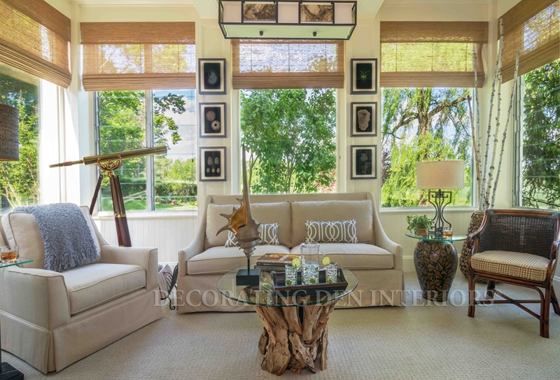 Simple window treatments will give your sunroom added flair without taking away from the natural lighting.