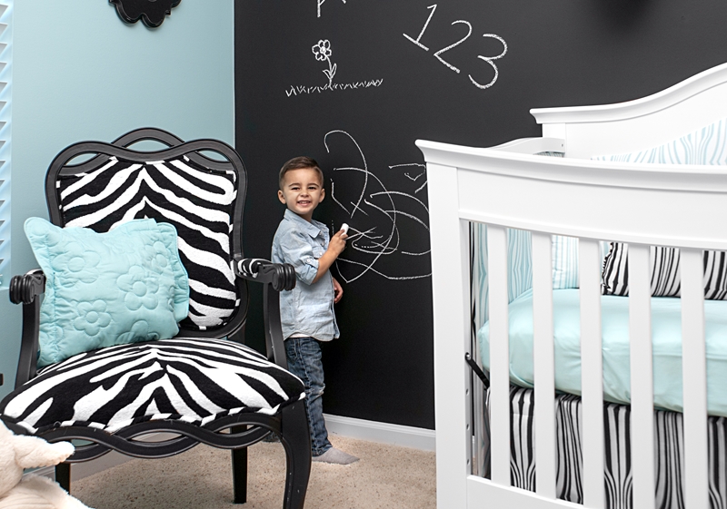 Paint a chalkboard wall to make a functional and stylish statement. 